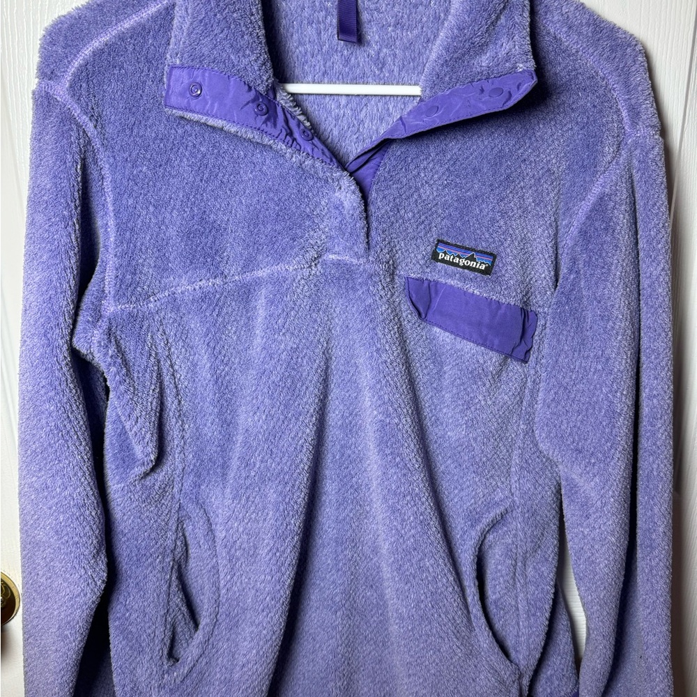 Patagonia Retool Snap-T Pullover Fleece Jacket Women's Small/Youth Large Purple